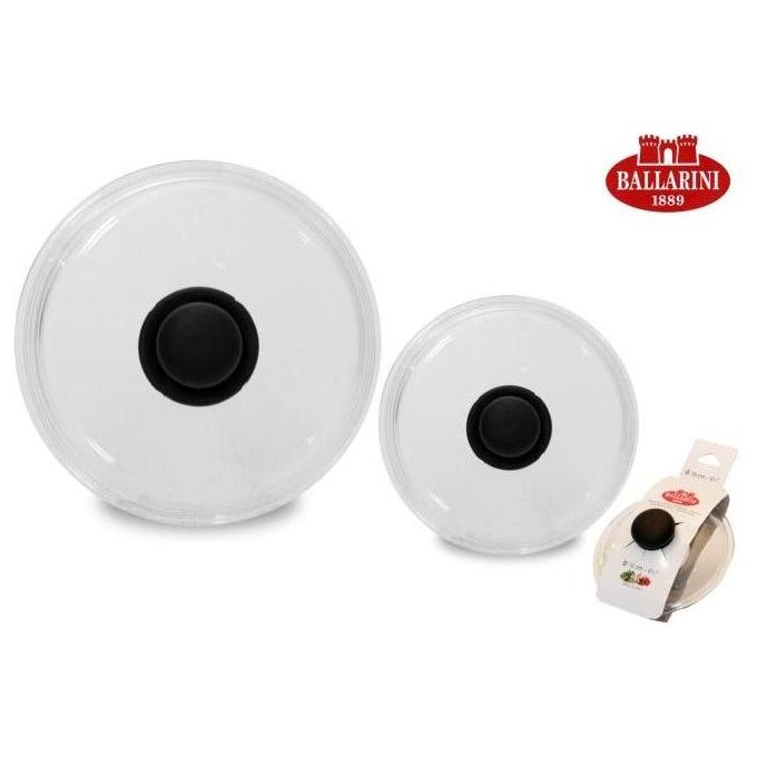 Ballarini 1001249 Igloo Coperchio in Vetro Bombato 28 cm con Valvola Sfiato Vapore Lavabile in Lavastoviglie colore Trasparente