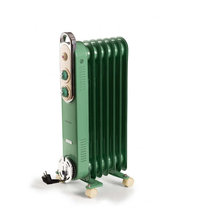 Ariete 8250 Vintage Radiatore a Olio 7 elementi 1500W 3 livelli potenza per ambienti 15-20 m² colore Verde
