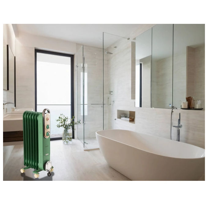 Ariete 8250 Vintage Radiatore a Olio 7 elementi 1500W 3 livelli potenza per ambienti 15-20 m² colore Verde