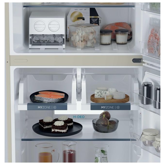 Haier HPR5718DNPC Frigorifero Doppia Porta Libera Installazione 464L Classe D 38dB Crema
