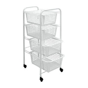 Metaltex Carrello da cucina Miami con 4 Ceste in plastica Bianco