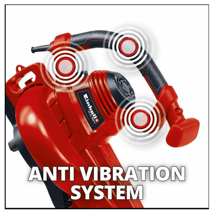 Einhell 3433320 GC-EL 3000 E Soffiatore Aspiratore Foglie Elettrico 3000W 840 m³-h 300 km-h Sacco 45 L Regolazione Giri
