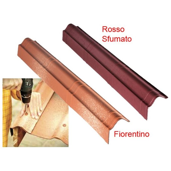 Onduline 694 Onduvilla Scossalina Laterale Fibre Organiche Bitumate UV Impermeabile 104x11 cm colore Rosso Sfumato