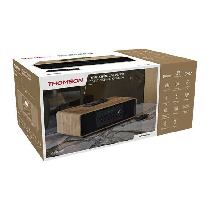 Thomson, Sistema Micro Hi-Fi CD MP3 USB DAB+ Legno Nero