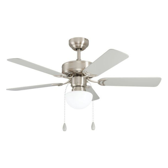Eglo 35074 Cadiz Ventilatore da Soffitto con Luce E27 5 Pale MDF Reversibili Motore AC 55W Ø 106,6 cm colore Nichel Satinato