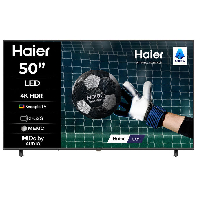 Haier H50K85FUX Serie K85 Smart TV 50'' 4K HDR Google TV Dolby Audio MEMC 32GB colore Nero