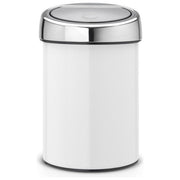 Brabantia 364488 Touch Bin Cestino Portarotoli 3 Litri Apertura Soft-touch e Montaggio a Parete colore Bianco