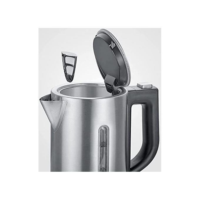 Severin WK 3647 Bollitore da Viaggio 0.5 L 1100 W con 2 Tazze e 2 Cucchiai colore Argento