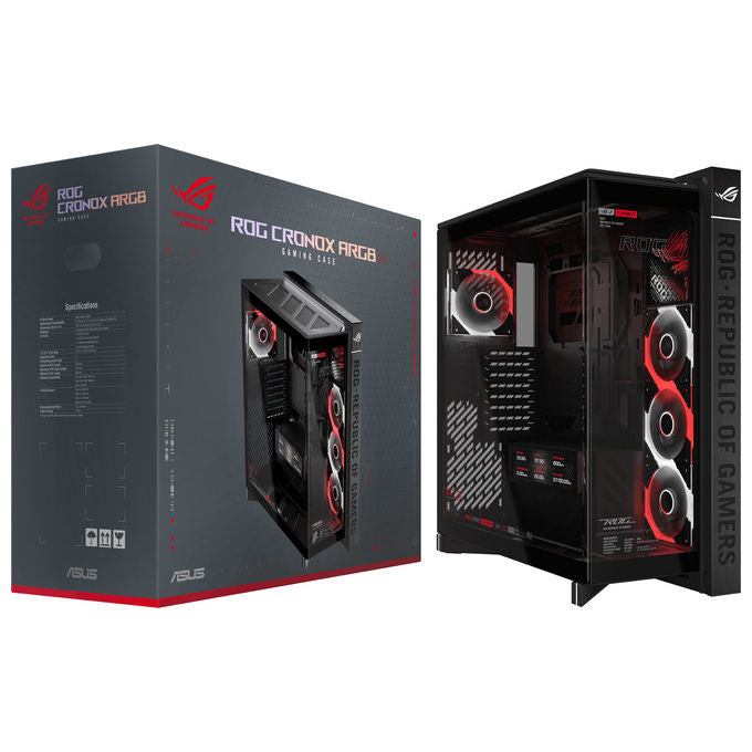 Asus 90DC00T0-B09030 ROG CRONOX GR801 CURVE TG ARGB Midi Tower con Display LCD 9.2'' e Vetro Curvo Temperato colore Nero