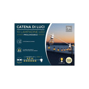 Galiani 8034052738040 Catena luminosa da esterno 10 lampade LED 10 m prolungabile IP44 colore Bianco caldo