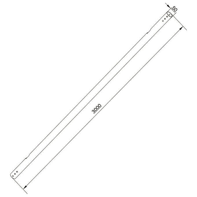 Multibrackets 3828 Accessorio per il montaggio del monitor Tubo in acciaio da 3000 mm con supporto fino a 30 kg colore Nero
