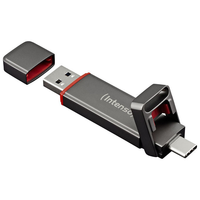 Intenso 3850440 UX100 SSD Esterno USB 3.2 250GB con USB-C e USB-A Velocita' fino a 500 MB-s colore Antracite