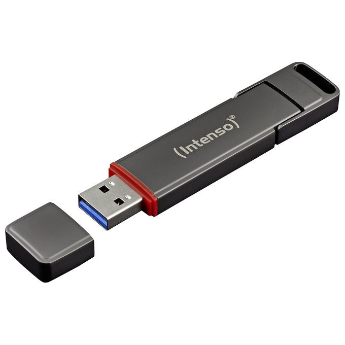 Intenso 3850440 UX100 SSD Esterno USB 3.2 250GB con USB-C e USB-A Velocita' fino a 500 MB-s colore Antracite