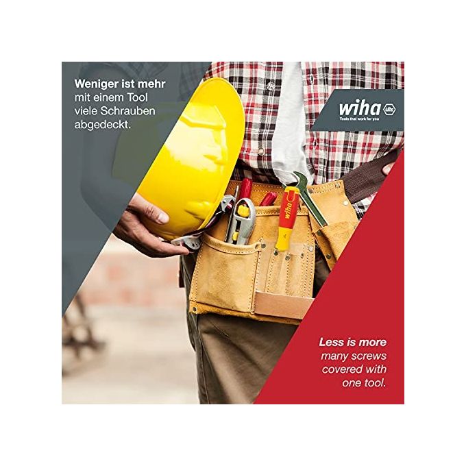 Wiha SB283109020 LiftUp electric Cacciavite con Magazzino Portapunte 6 slimBit SL e PH 75 mm colore Rosso Giallo