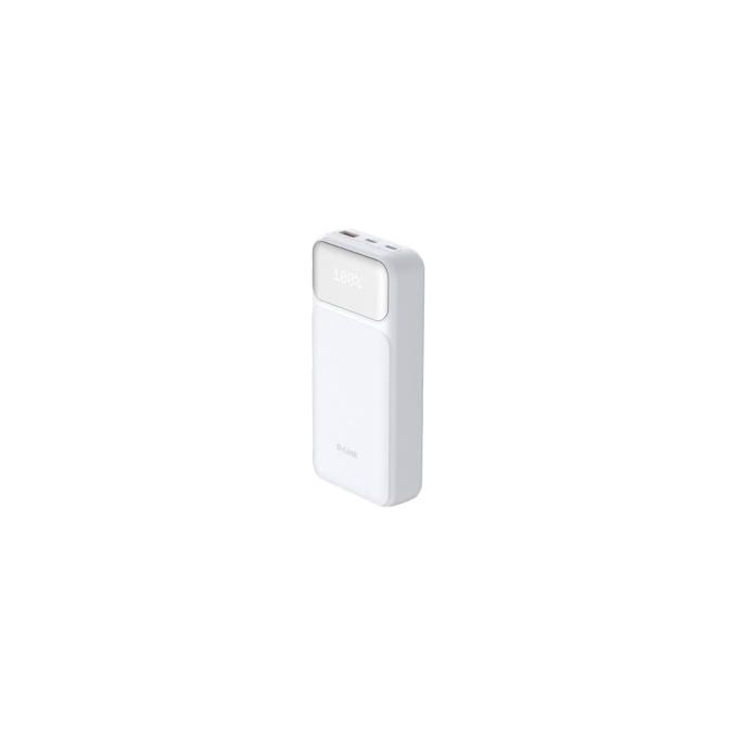 D-Link DPP-201 Batteria Portatile 20000 mAh con Ricarica Rapida e 3 Porte USB Uscita Totale 65 W Colore Bianco