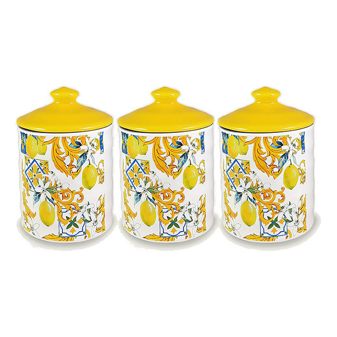 Ar.Ca. 56901 Confezione 3 Barattoli 11x11x14cm Lemon