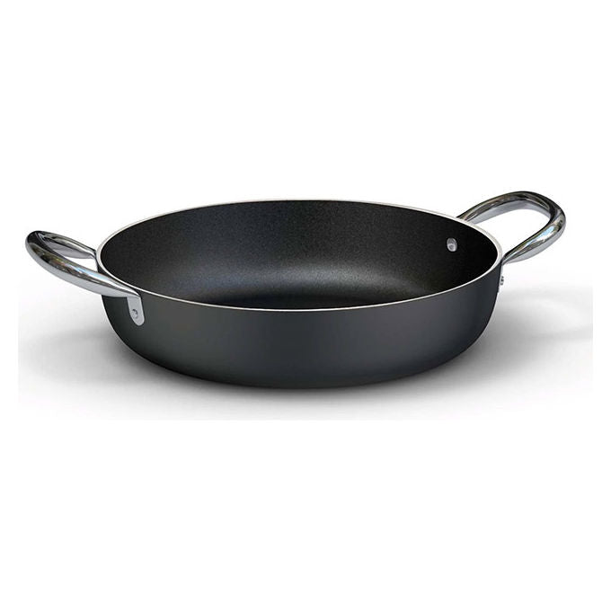 Ballarini 115696 Serie 6000 Tegame con 2 Manici 32 cm Alto Spessore 5 mm Antiaderente Kerastone Profi Superior Adatto a Induzione colore Nero