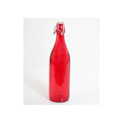 Bormioli Rocco 513812 Giara Bottiglia in Vetro con Tappo Meccanico Ermetico 1 L colore Rosso