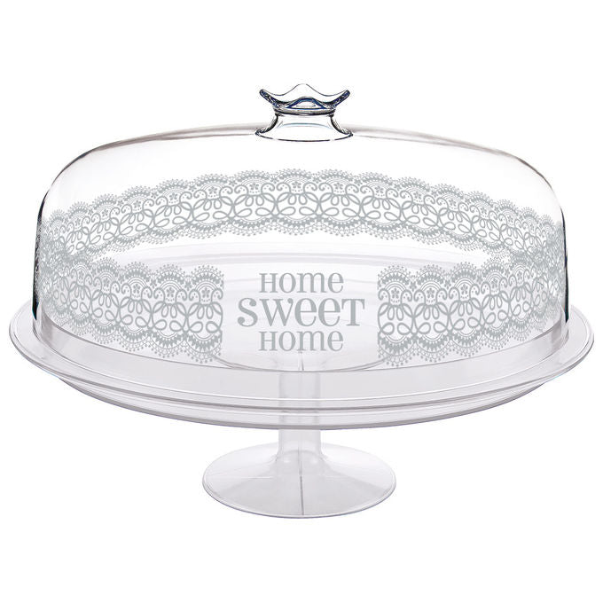 Cosmoplast 1396 Home Sweet Home Alzata per Torte con Coperchio diametro 26 cm altezza 21 cm