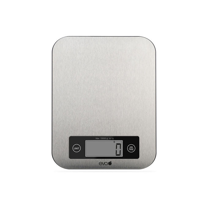 EVA KAU500381 Bilancia da cucina digitale Acciaio Inox 10 Kg precisione 1g Funzione Tara Display LCD