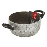 Mamu' JANE2CAS2M18 Janet 2.0 Casseruola 2 Manici 18cm Antiaderente Seven Stone 7 Strati colore Grigio