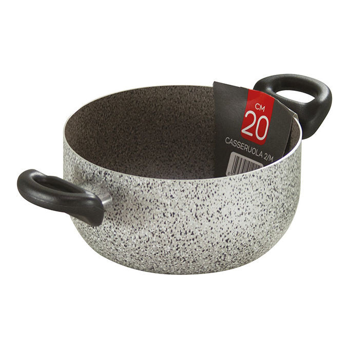 Mamu' JANE2CAS2M18 Janet 2.0 Casseruola 2 Manici 18cm Antiaderente Seven Stone 7 Strati colore Grigio