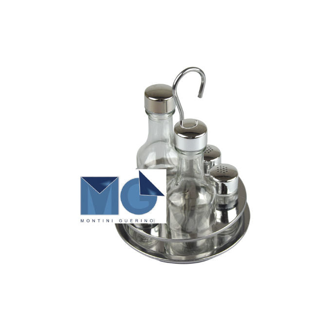 Montini 813ee Menage Tondo 4 Pezzi Daisy Inox