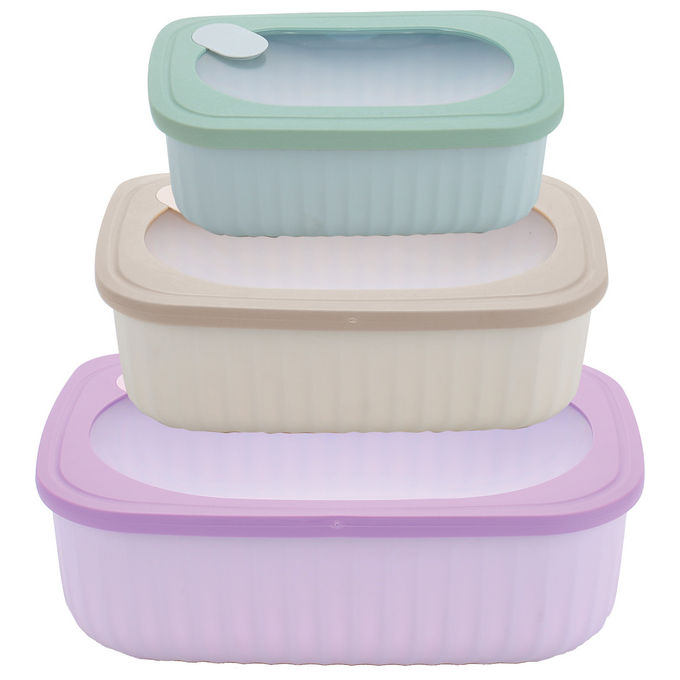 Pedrini 04gd268 Confezione 3 Contenitori Rettangolari con Coperchio Assortiti Lillo