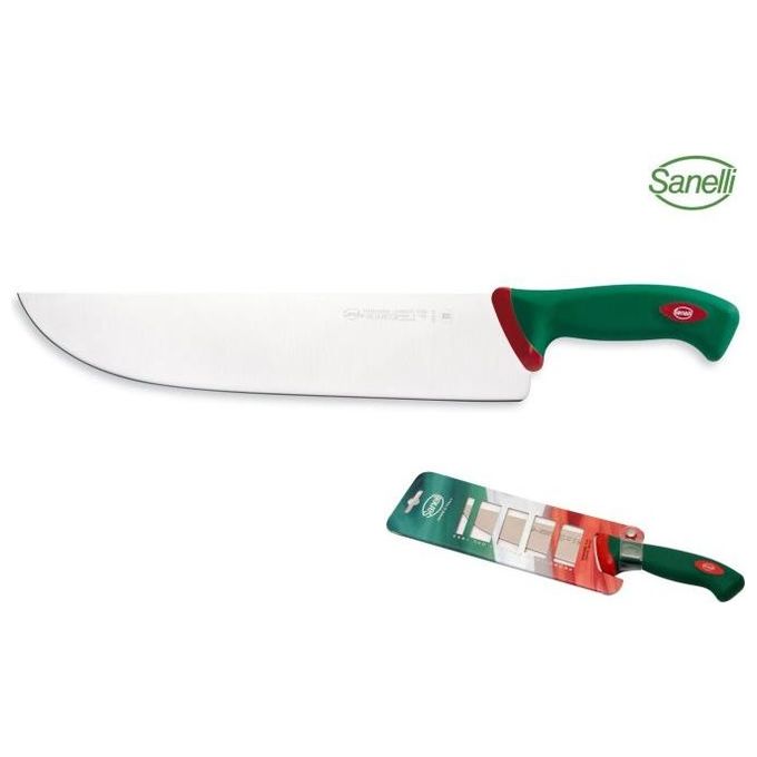 Sanelli SN-102633 Premana Professional Coltello Affettare Lama Rigida 33 cm Tecnologia Antibatterica Biomaster colore Verde