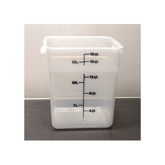 CAMBRO 18SFSPP Contenitore Alimentare Quadrato in Polipropilene 17,2 L Resistente da -40°C a +70°C colore Trasparente naturale
