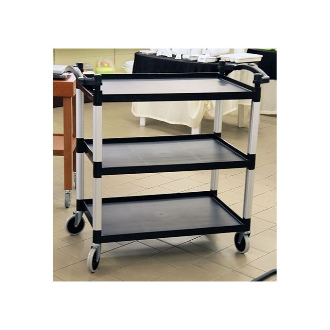 Cambro BC340KD110 Carrello di Servizio 3 Ripiani Capacita' 180 Kg 4 Ruote Girevoli colore Nero