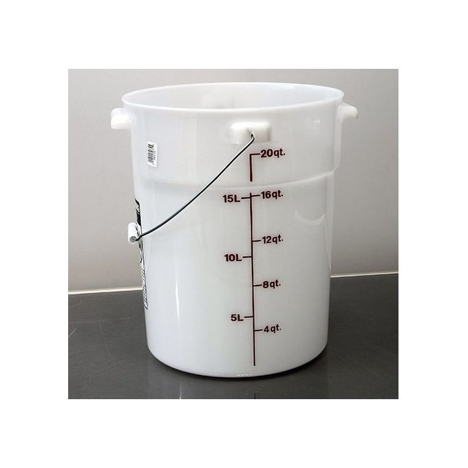 Cambro PWB22148 Contenitore Graduato con Manico 20.8 L Polietilene Resistente Impilabile colore Bianco
