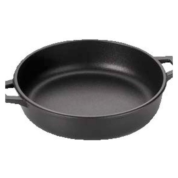 Antik Ars 6639032 Home Granchef Tegame in Alluminio Pressofuso con Rivestimento Antiaderente Diametro 32 cm Altezza 8 cm con 2 Manici colore Nero
