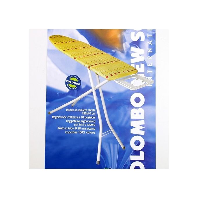 Colombo CLM850020 Profi Asse da stiro regolabile in altezza piano cotone struttura acciaio verniciato 120x40 cm colore Grigio