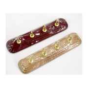 Caper CPR320A99 Portachiavi 4 Ganci in Ottone Legno di Faggio Assortito
