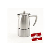 Ilsa 0091S010IE Slancio Caffettiera Moka Espresso 1 tazza 100 ml Acciaio Inox 18-10 Induzione colore Satinato
