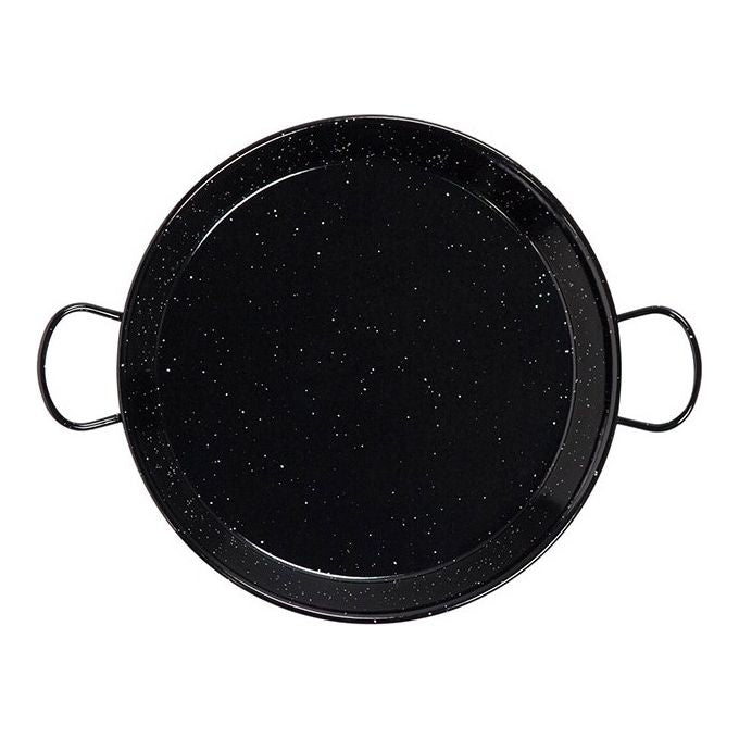 Garcima E-20GAR La Ideal Paellera in Ferro Smaltato Diametro 50 cm per 14 Persone Due Manici Laterali Adatta a Gas Forno Fiamma Libera colore Nero con Effetto Maculato