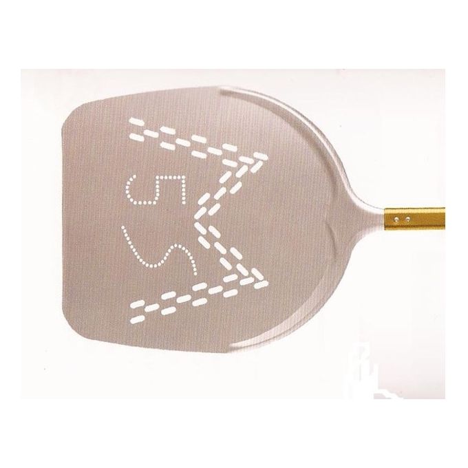 Lilly Codroipo LLL470436 Margherita 5 Sensi Pala Pizza in Lega di Alluminio Anodizzata Parzialmente Forata Punta Assottigliata 36x17 cm colore Giallo e Silver