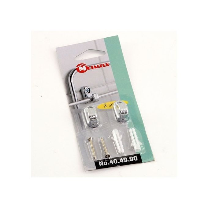 Metaltex 2 Ganci in plastica con viti incluse