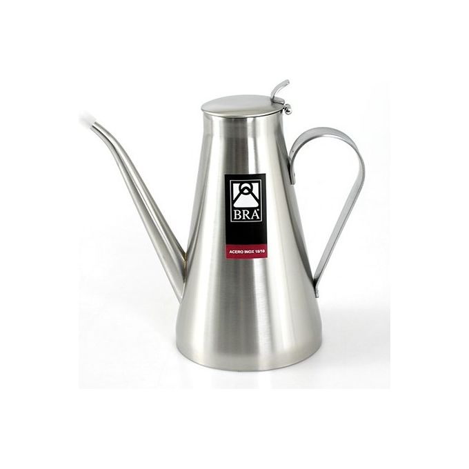 BRA A060504 Profesional Oliera in Acciaio Inox 18-10 Capacita' 1000 ml Sistema Anti Goccia Lavabile in Lavastoviglie colore Argento