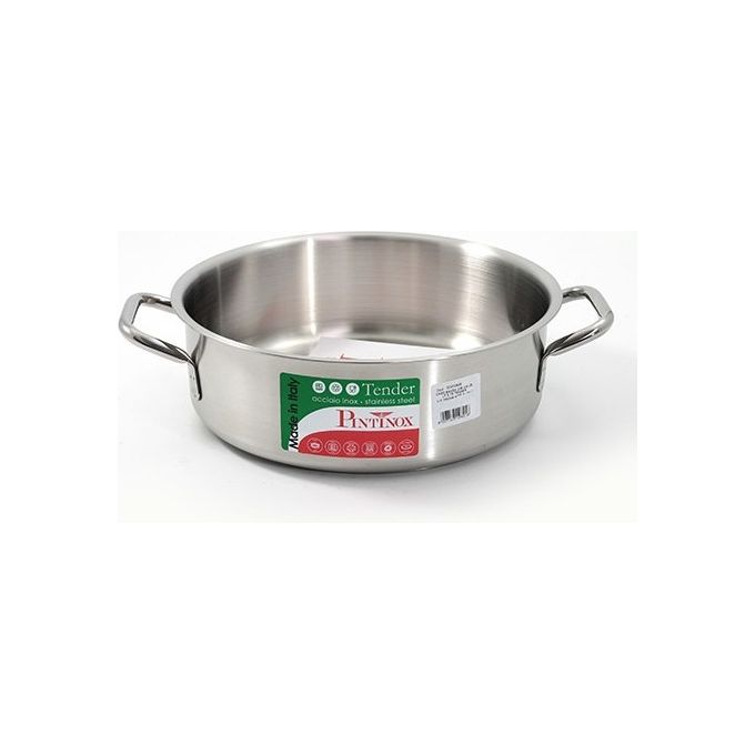 PINTINOX PNT670C28 Tender Casseruola Media in Acciaio Inox 2 Manici Ø 28 cm Capacita' 5,75 L Adatta a Tutti i Piani di Cottura incluso Induzione colore Acciaio