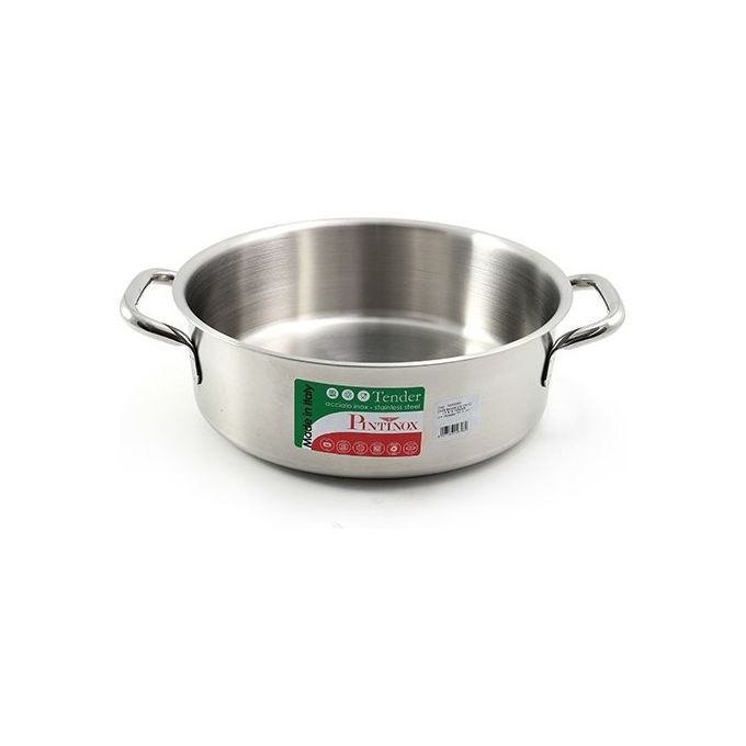 PINTINOX PNT670C32 Tender Casseruola Media 2 Manici in Acciaio Inox 18-10 AISI 304 Diametro 32 cm Altezza 11 cm Capacita' 8 Litri colore Acciaio