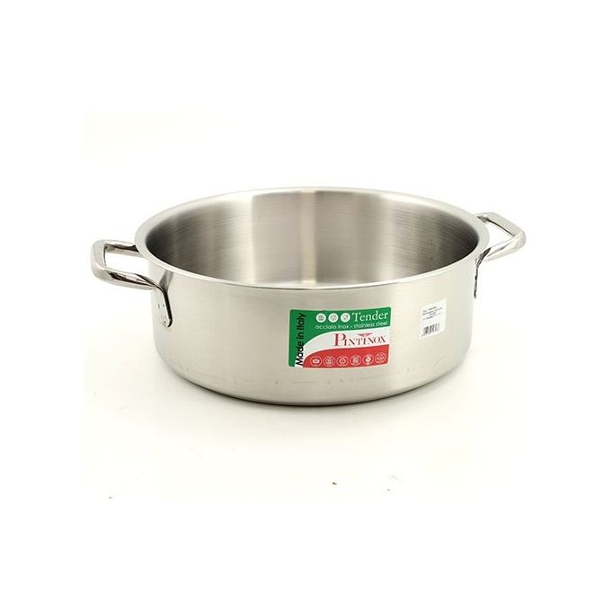 Casseruola bassa per induzione con 2 manici in acciaio inox Diametro 36 cm