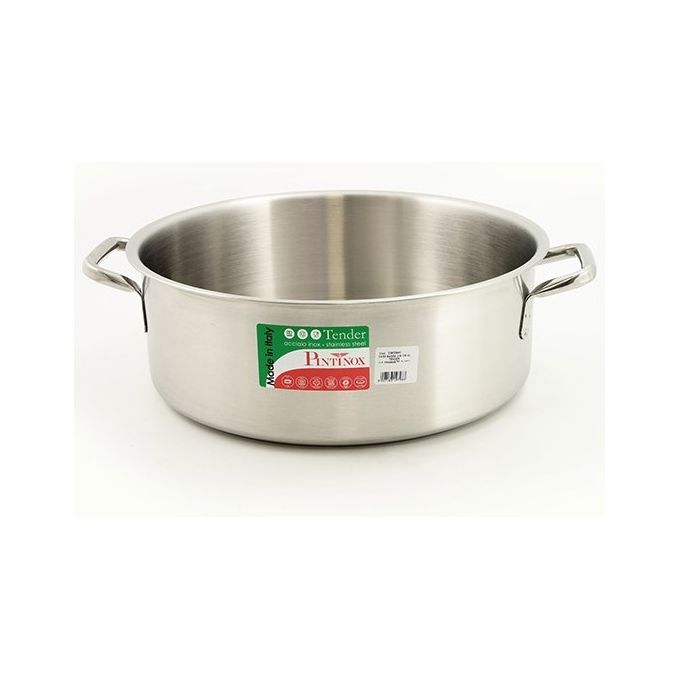 Casseruola bassa per induzione con 2 manici in acciaio inox Diametro 45 cm