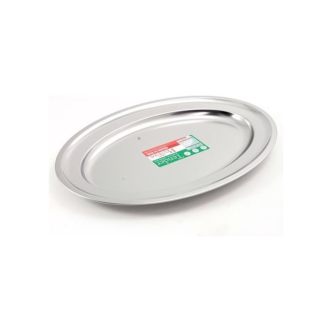 PINTINOX 538219 Tender Vassoio Ovale in Acciaio INOX AISI 430 47x31 cm colore Acciaio