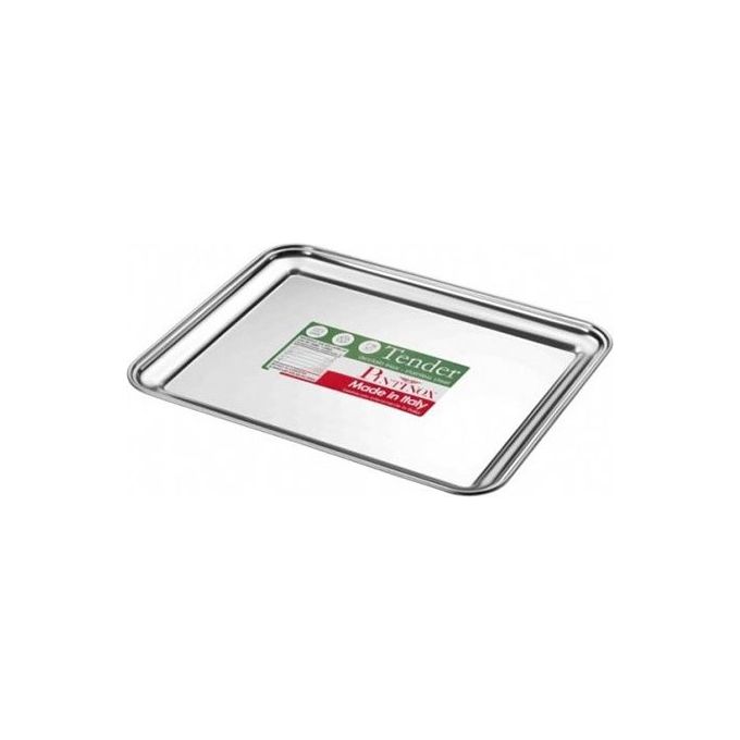 Pinti INOX 53827260 Tender Vassoio Rettangolare in Acciaio INOX 18-10 Lavabile in Lavastoviglie colore Acciaio
