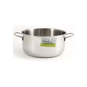 SACIM SCM630B30 Italo Casseruola Fonda 30 cm Adatta a Tutti i Piani Cottura Inclusa Induzione Acciaio Inossidabile 2 Manici colore Nero