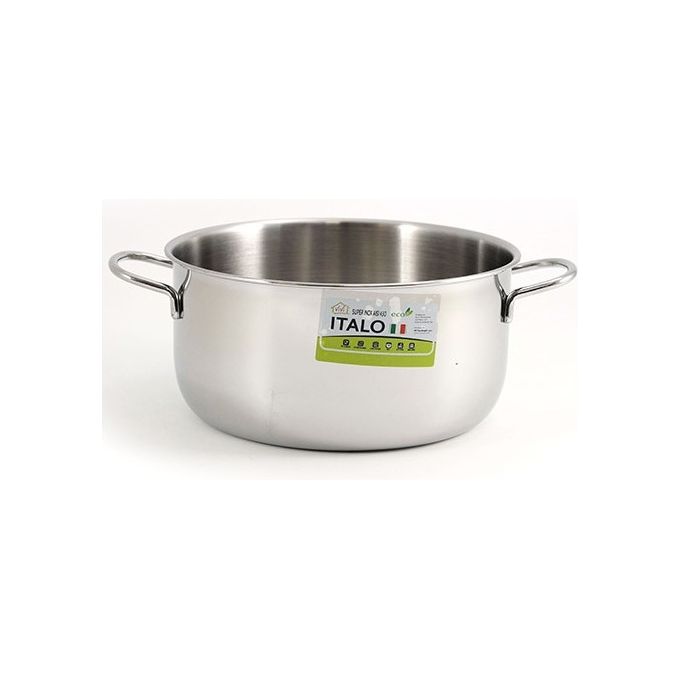 SACIM SCM630B30 Italo Casseruola Fonda 30 cm Adatta a Tutti i Piani Cottura Inclusa Induzione Acciaio Inossidabile 2 Manici colore Nero