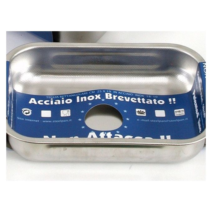 Steel pan Teglia Rettangolare 20x14 argento