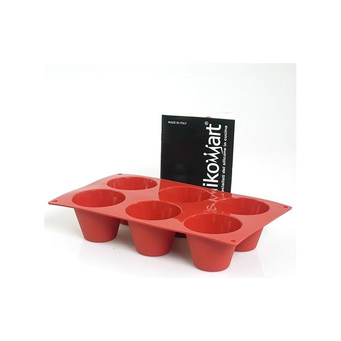 Silikomart SF052 Classic Stampo in Silicone per Muffin 6 Cavita' 75x60 mm 165 ml colore Terracotta